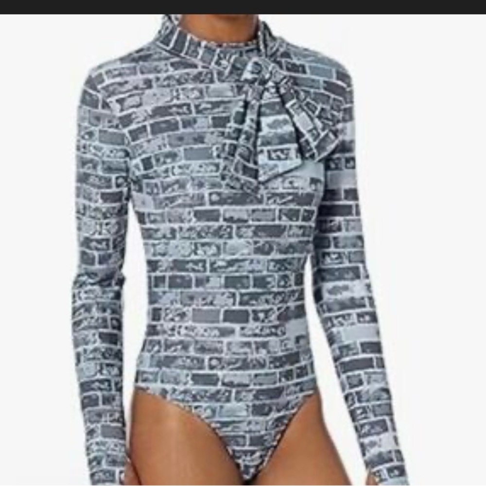 Romeo hunte The Drop Gray Brick Pattern Bodysuit